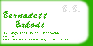 bernadett bakodi business card